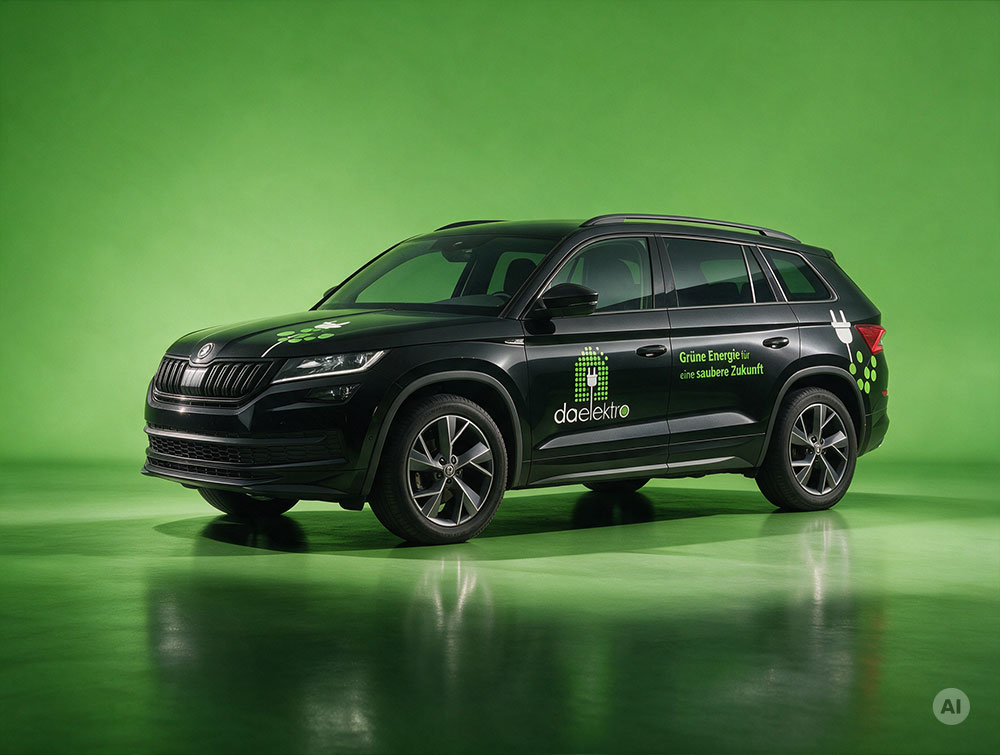 Fahrzeugbeschriftung da-elektro skoda